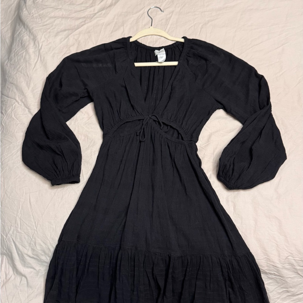Space Black Long Sleeve Dress XS New